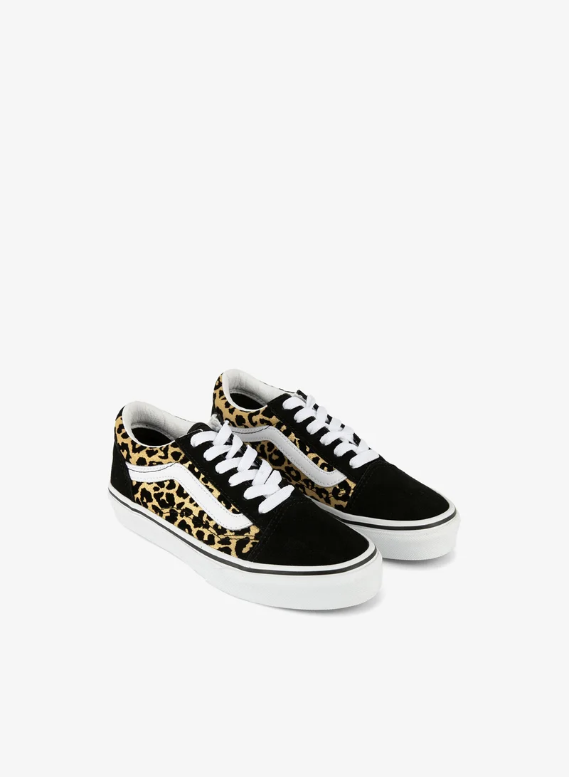 فانز أحذية أطفال قديمة بنقشة الفهد المبطنة